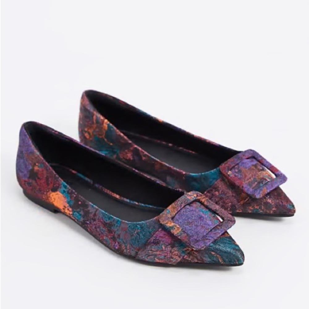 ASOS DESIGN Lilo pointed ballet flats in multi jacquard